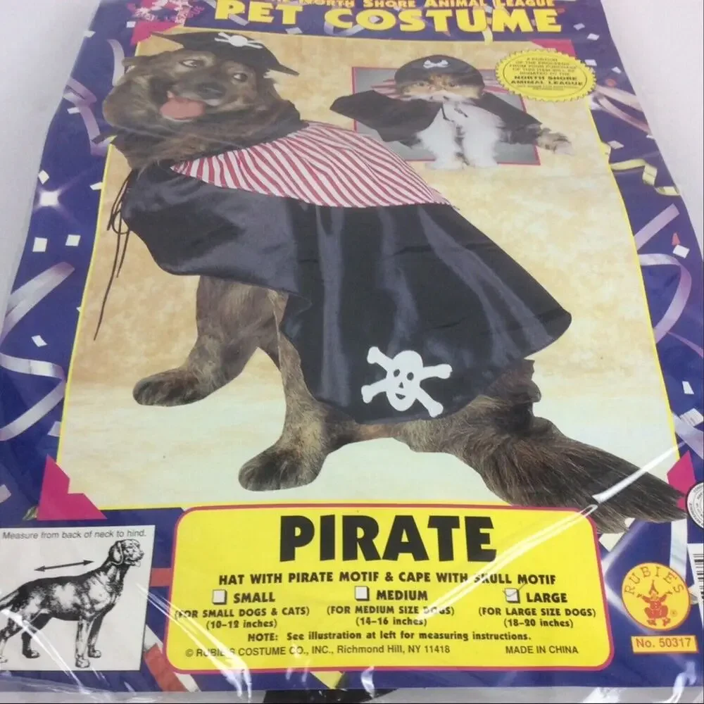 Rubies Cute Dog Halloween Costume Pirate Size Large (18-20 in) 2 Piece Set